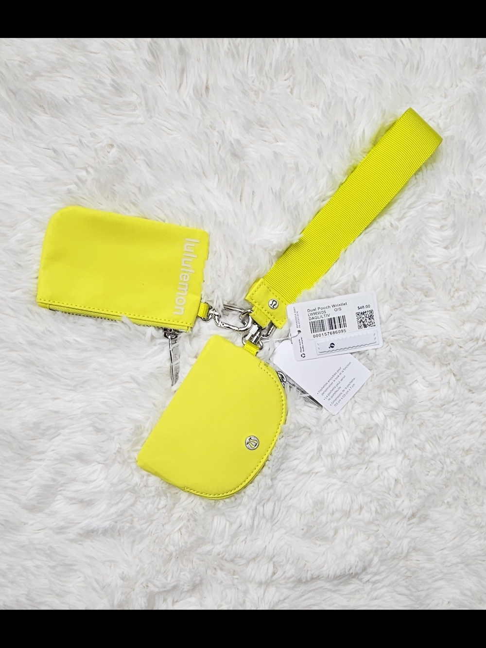 lululemon athletica Neon Yellow Triple Wristlet Clutch Set